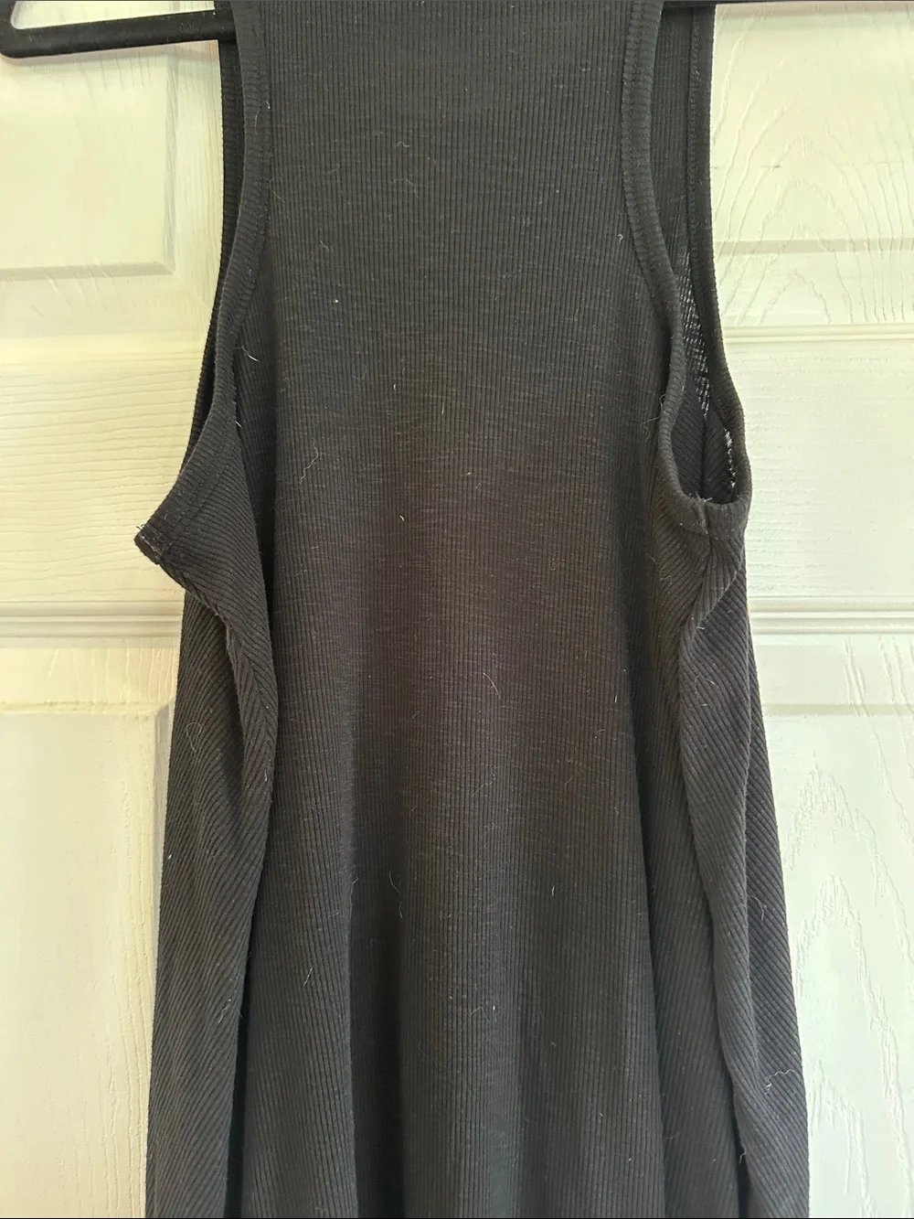 Free People Black Ribbed Mini Tank Dress